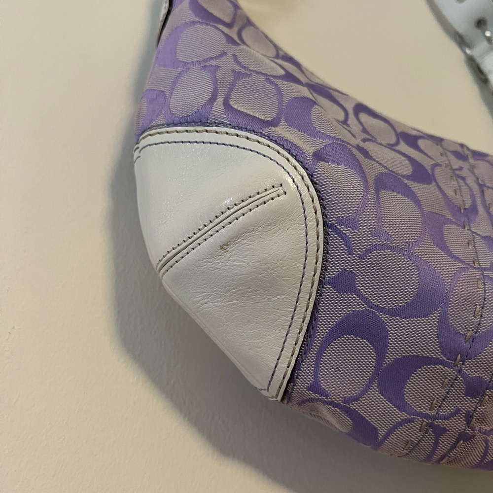 SOLD - Coach Purple Signature Print Y2K Hampton Hobo 11575 - Picture 3 of 6
